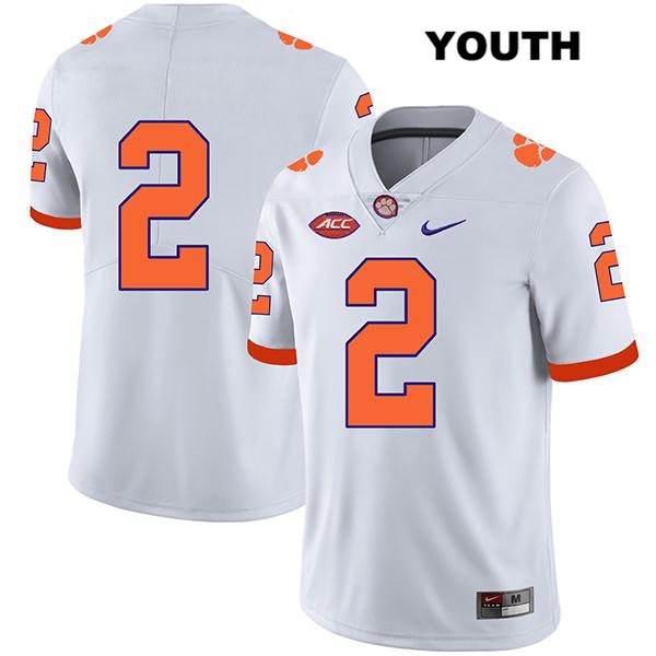 Youth Clemson Tigers #2 Frank Ladson Jr. Stitched White Legend Authentic Nike No Name NCAA College Football Jersey NEG5146GL